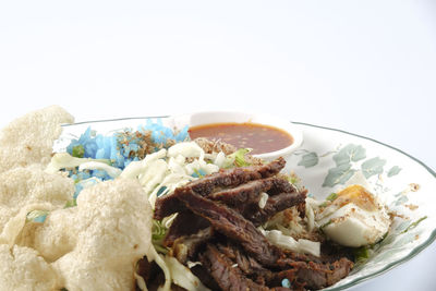 Close-up of meal served in bowl