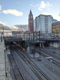 Railroad tracks against sky