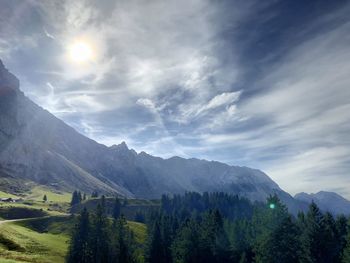 Scenic view of mountains against sky