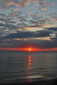 Scenic view of sea at sunset