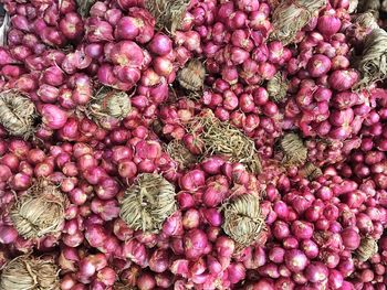 High angle view of fruits for sale in market