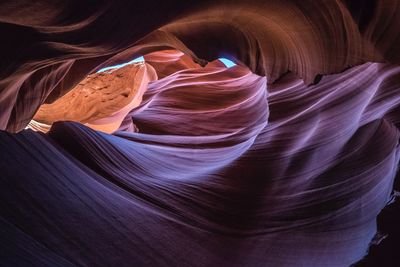 Low angle view of rock formations