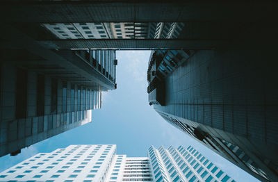 Low angle view of skyscrapers in city