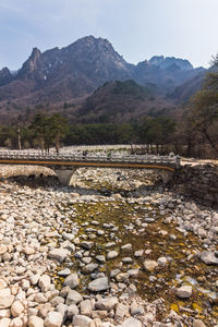 Scenic view of rocky mountains against sky