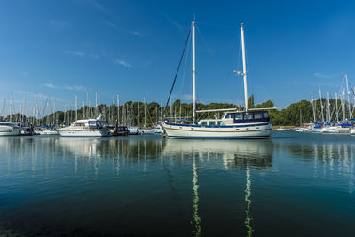 Boats in harbor