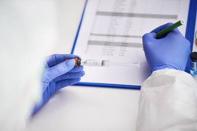 Low section of person working