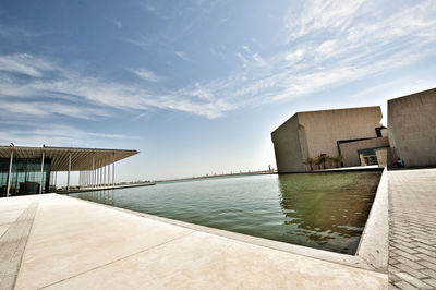 Infinity pool against sky