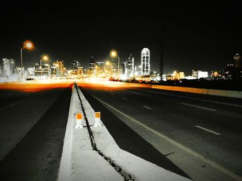 View of road at night