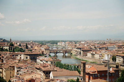 High angle shot of townscape