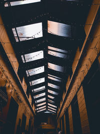 Low angle view of illuminated ceiling in building