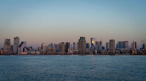 Tel aviv skyline in sunset