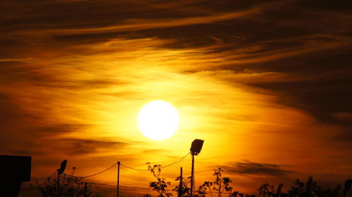 Low angle view of sun during sunset