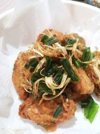 High angle view of meal served in plate