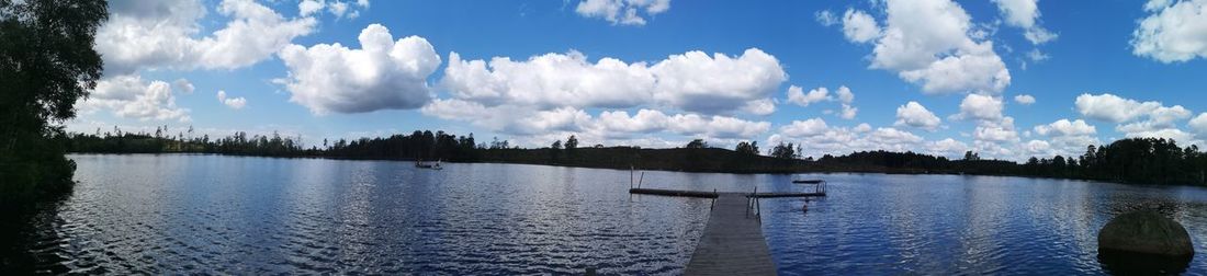 Panoramic view of lake against sky