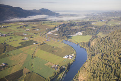 Aerial view of agricultural landscape