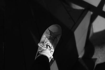 Low section of person wearing shoes