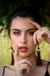 Close-up portrait of beautiful woman