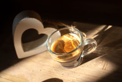 Close-up of coffee on table