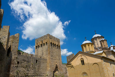 Low angle view of buildings against sky