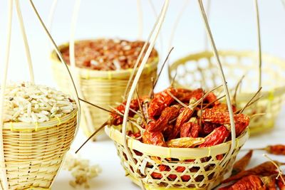 Close-up of fruits in basket