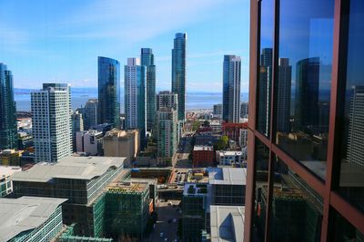 View of skyscrapers in city