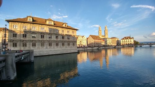 Reflection of buildings in water