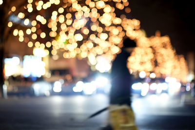 Defocused image of illuminated lights