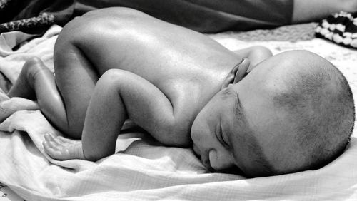 Close-up of baby sleeping