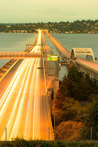 High angle view of bridge over river against sky