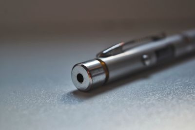 High angle view of pen on table