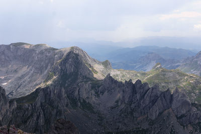 Panoramic view of mountains against sky