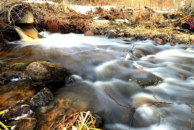 Stream flowing through rocks