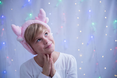 Close-up of girl looking away