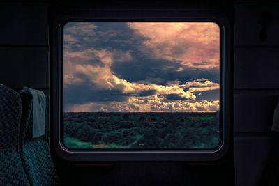 Scenic view of train seen through window