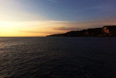 Scenic view of sea during sunset