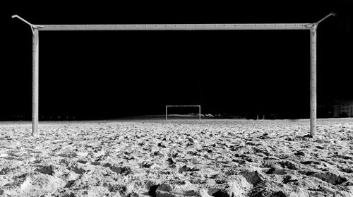 Snow covered sand at night