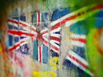 Close-up of graffiti on wall