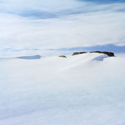 Scenic view of snow covered landscape