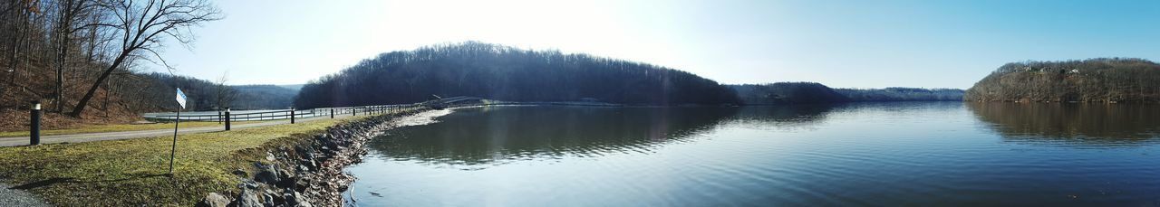 Reflection of trees in lake