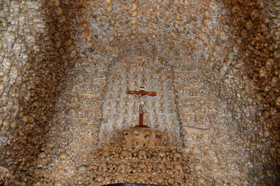 Low angle view of cross in church