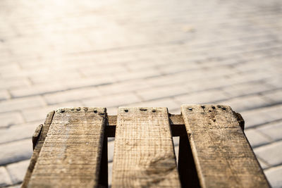 High angle view of wooden pier