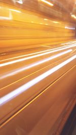 Light trails on road at night