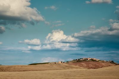 Panoramic view of desert against sky
