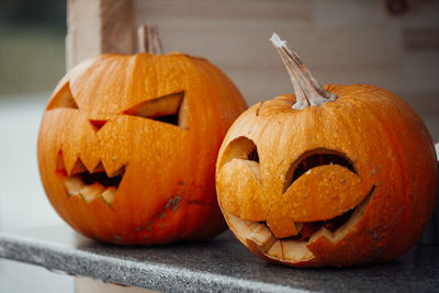 Jack o lantern on table