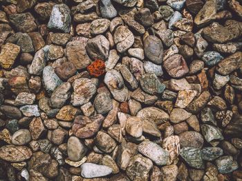 High angle view of stones