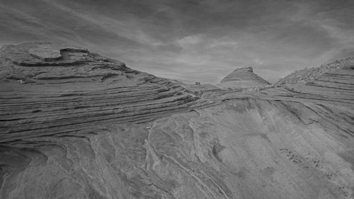 Scenic view of arid landscape against sky
