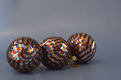 Close-up of baubles on table
