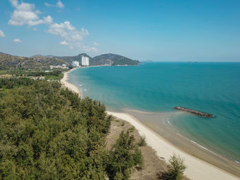 High angle view of sea against sky