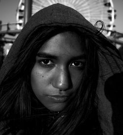 Close-up portrait of a beautiful young woman