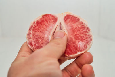 Close-up of hand holding fruit